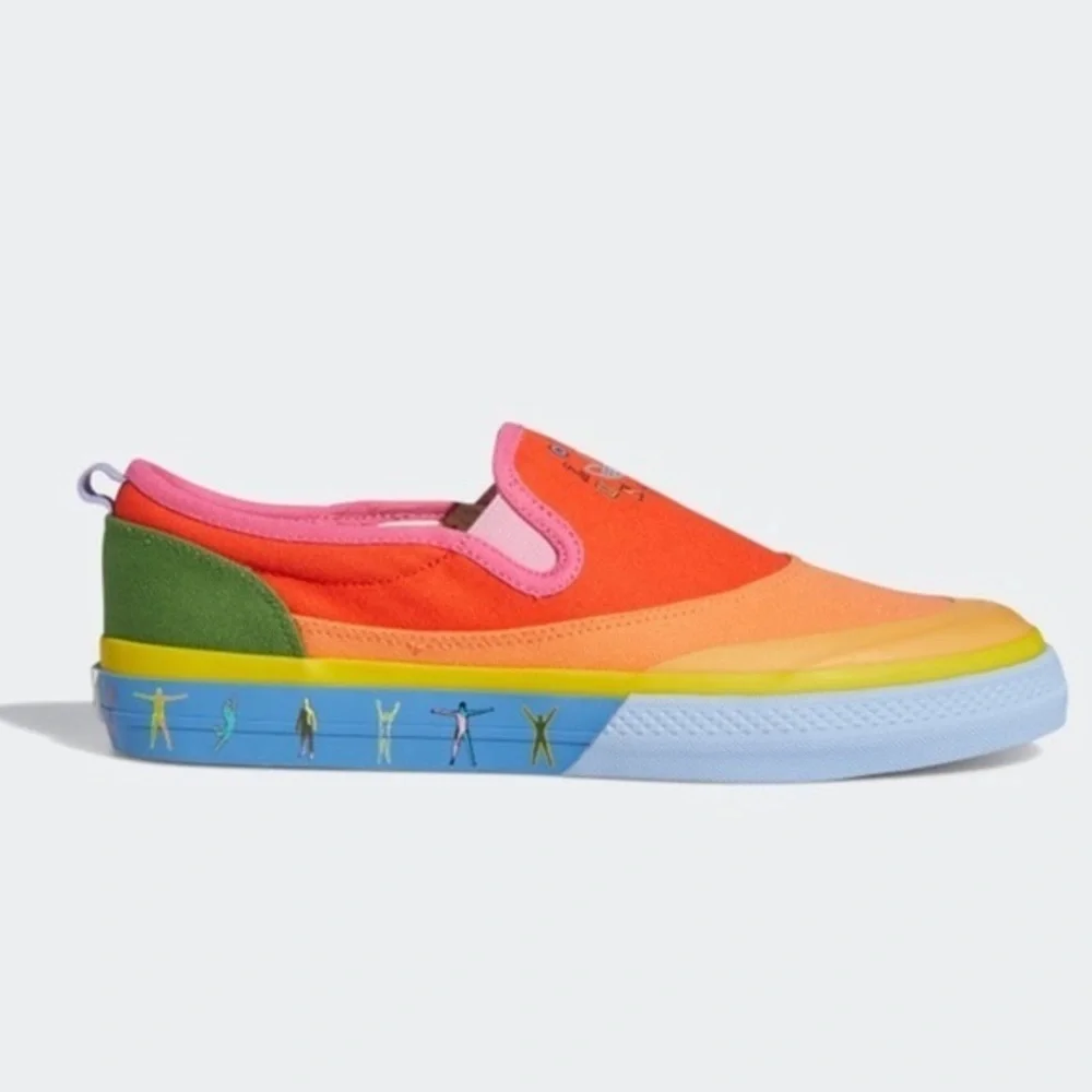 Adidas NIZZA SLIP-ON Colorblock PRIDE SHOES New in Box sz 10 embroidered